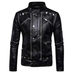 Buy New Handmade Men's Black Pure Leather Jacket, Men Black Biker Leather Jacket